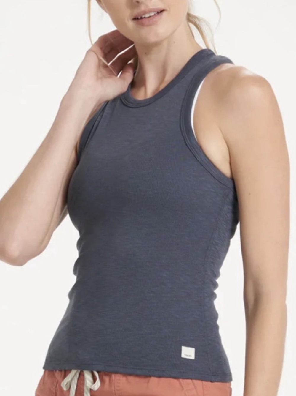 NWT Vuori Sunrise High Neck Tank in Azure Ribbed